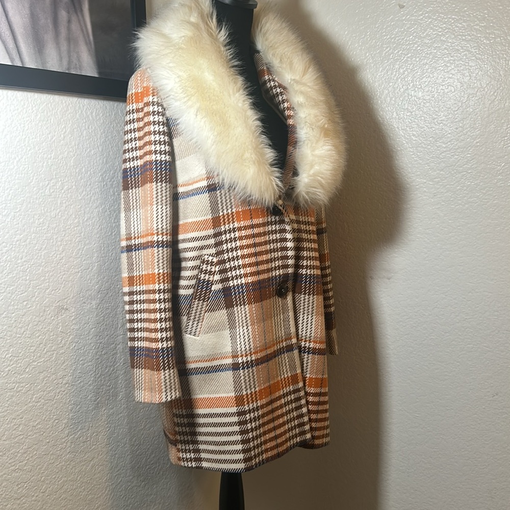 ⚽️🏆3DAYSALE🏆⚽️Plaid Women's Coat with Faux Fur Collar